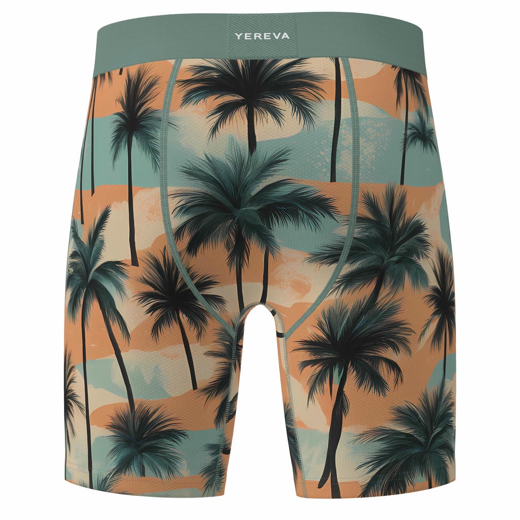 Palm Tree - Breathable Mesh Boxer Brief 7"